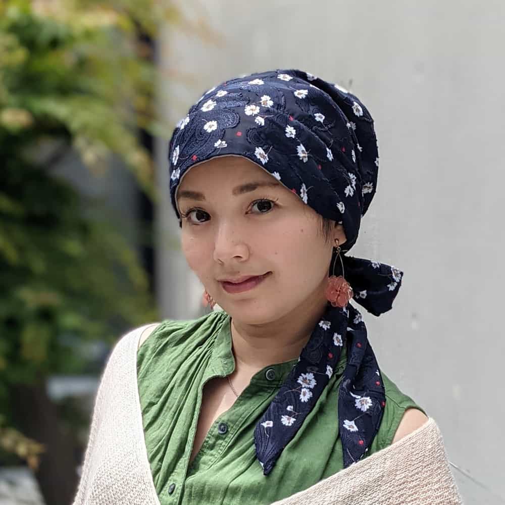 医療用帽子 ケア帽子 スカーフタイプ -Audrey(オードリー)- サマーフラワー