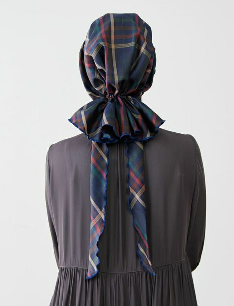 医療用帽子(ケア帽子) -Karina- バンダナタイプ/チェック柄