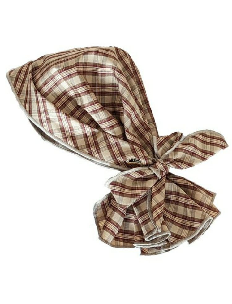 医療用帽子(ケア帽子) -Karina- バンダナタイプ/チェック柄