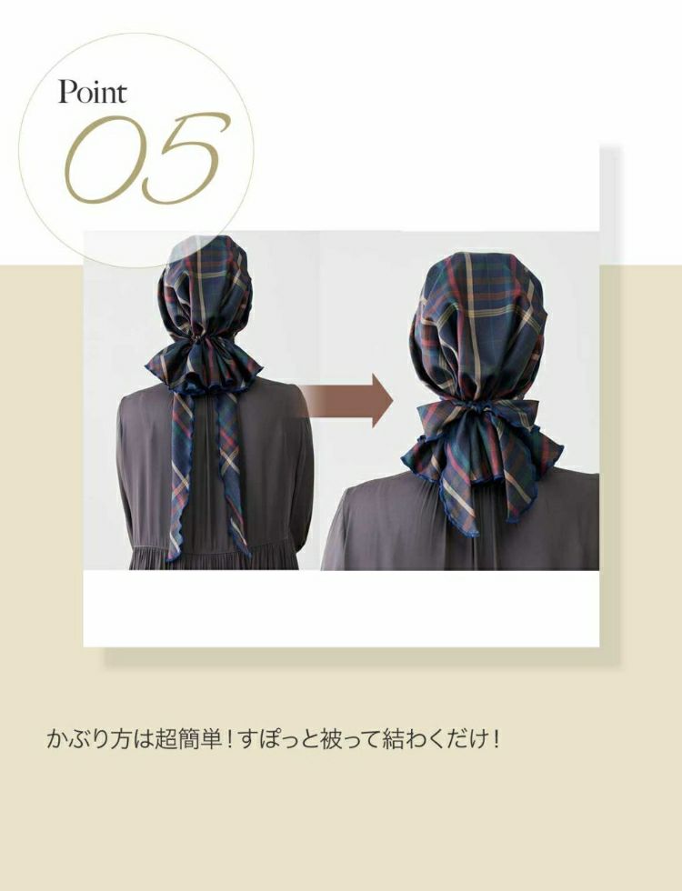 医療用帽子(ケア帽子) -Karina- バンダナタイプ/チェック柄