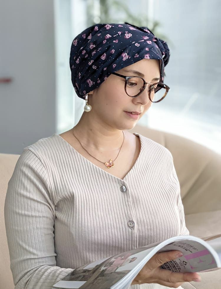 医療用帽子 -Audrey- スカーフタイプ/Petit antique Flower