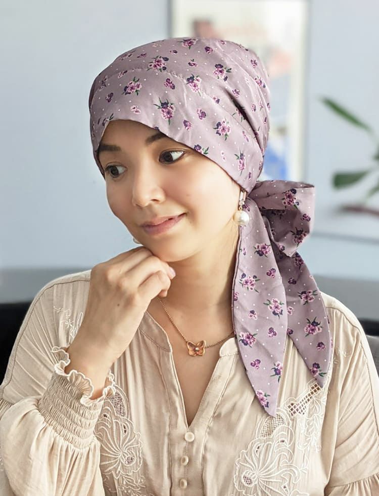 医療用帽子 -Audrey- スカーフタイプ/Petit antique Flower