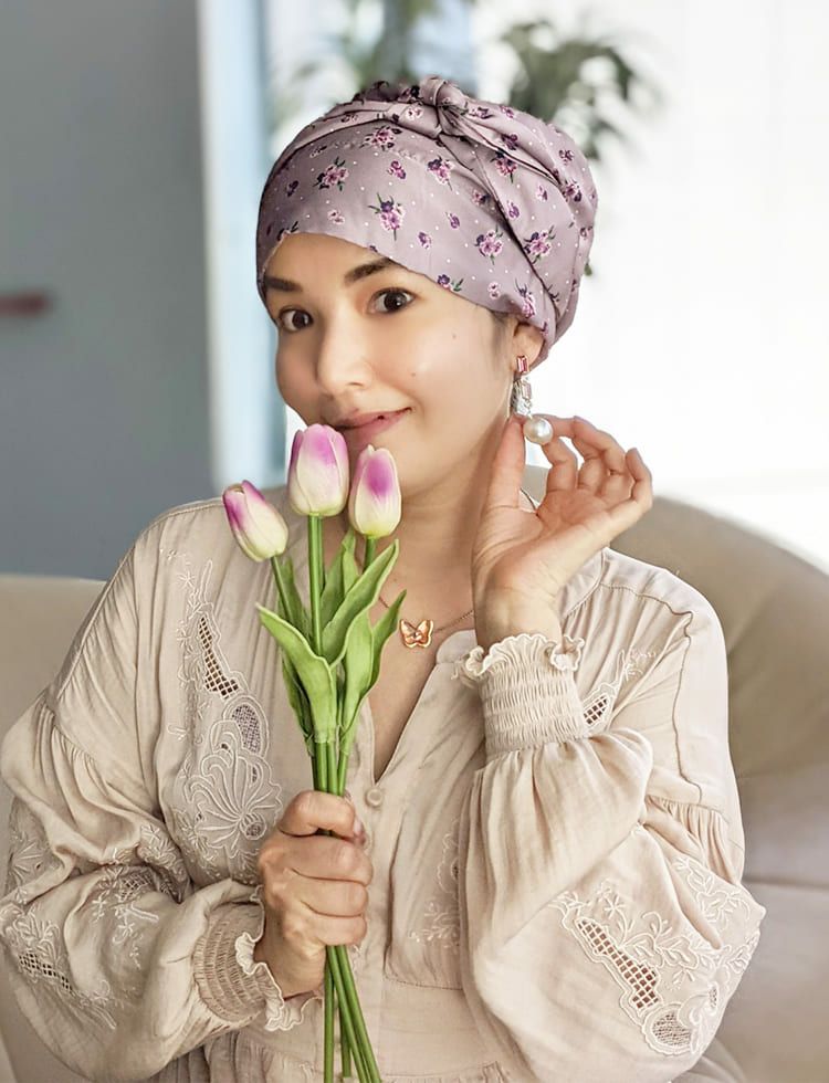 医療用帽子 -Audrey- スカーフタイプ/Petit antique Flower