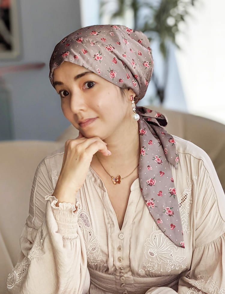 医療用帽子 -Audrey- スカーフタイプ/Petit antique Flower