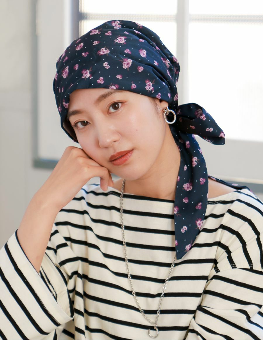 医療用帽子 -Audrey- スカーフタイプ/Petit antique Flower