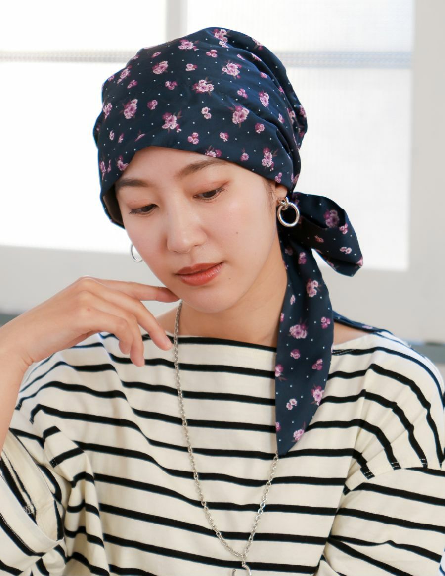 医療用帽子 -Audrey- スカーフタイプ/Petit antique Flower