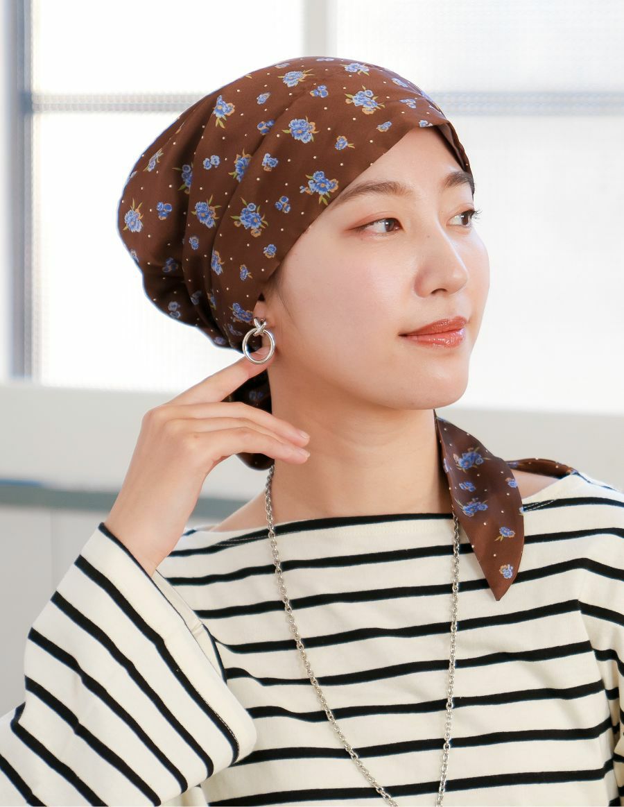 医療用帽子 -Audrey- スカーフタイプ/Petit antique Flower