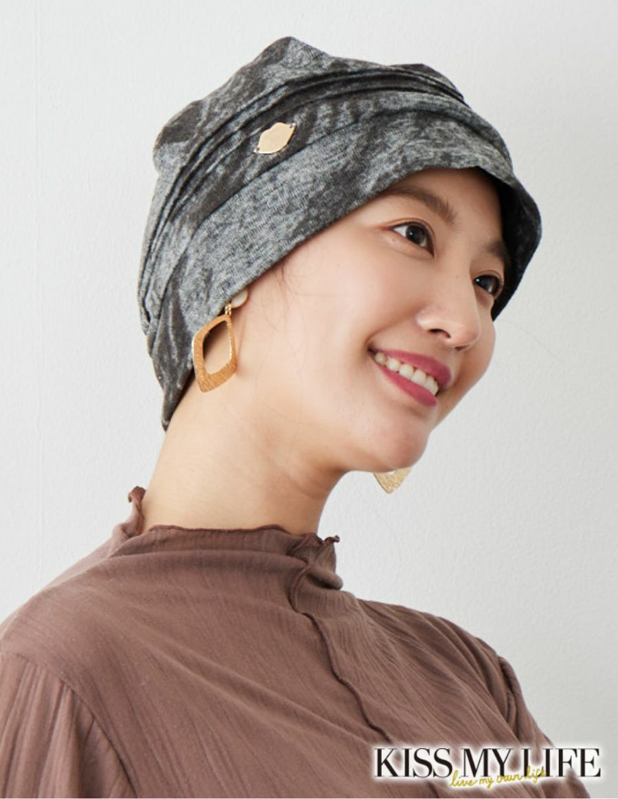 医療用帽子(ケア帽子) -Jean- ドレープタイプ/水彩柄 | KISS MY LIFE