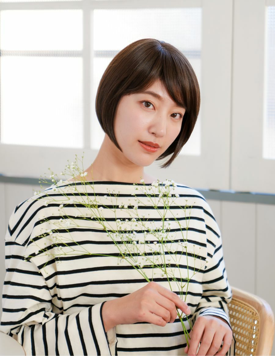 医療用ウィッグ 総手植え 人毛MIX フェミニンショートボブ