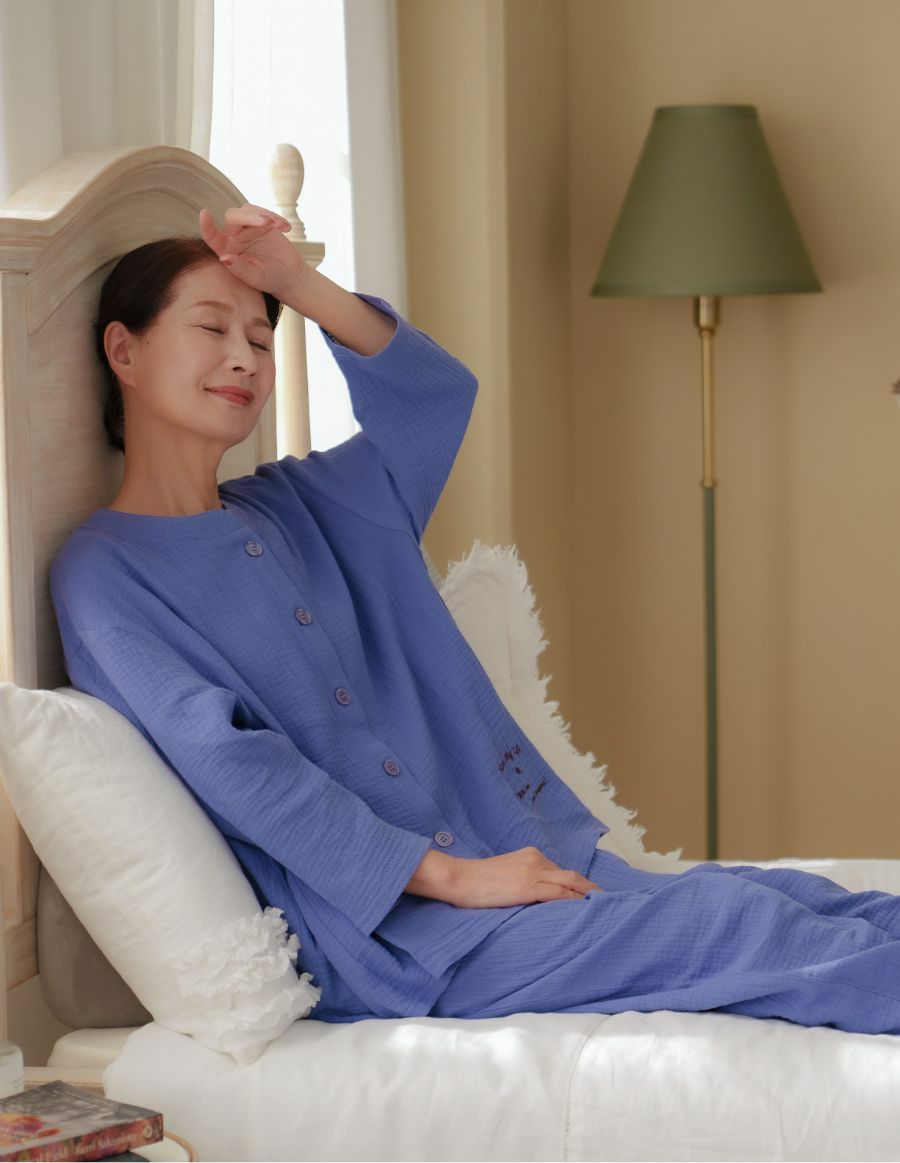 Wガーゼ 夫婦ペア 前開きパジャマ