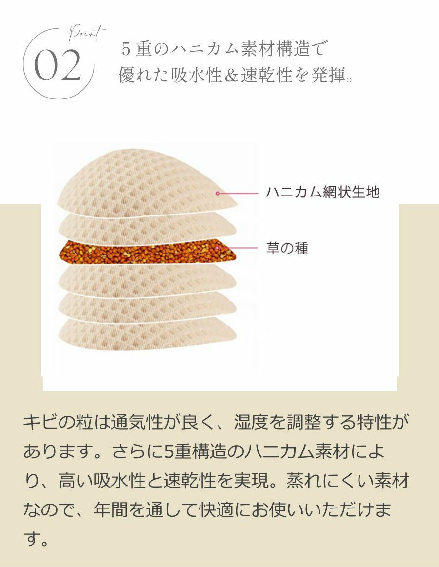 乳がんパッド 天然素材の草の種パッド　ポイント２