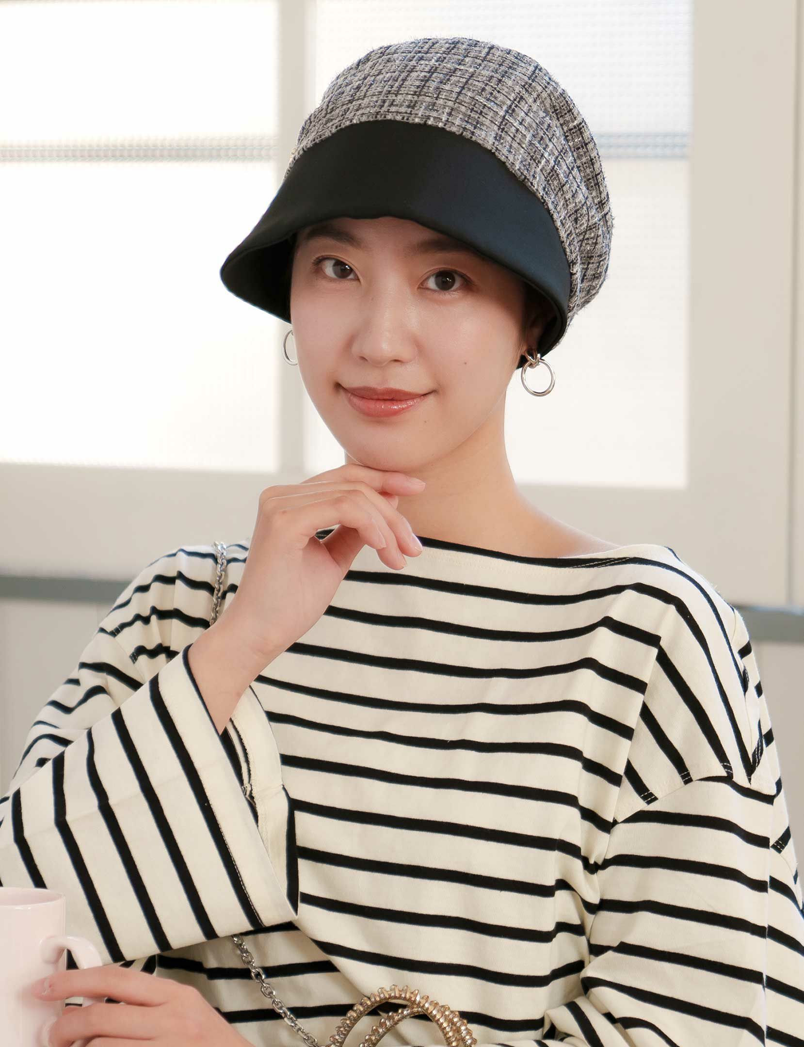 医療用帽子(ケア帽子) -Jean- つば付きタイプ/ツイード