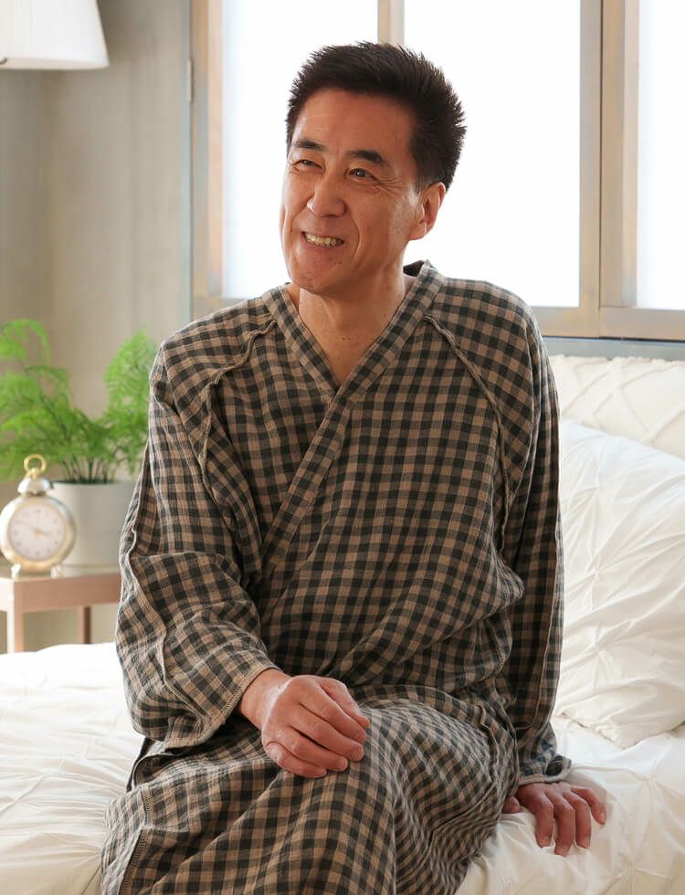 半額】介護用パジャマ メンズ ブリティッシュチェック柄 前開き 浴衣