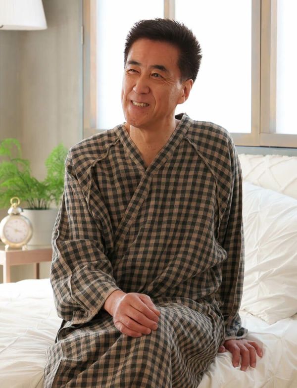 介護用 浴衣パジャマ(メンズ)Wガーゼ 両面ブリティッシュチェック柄