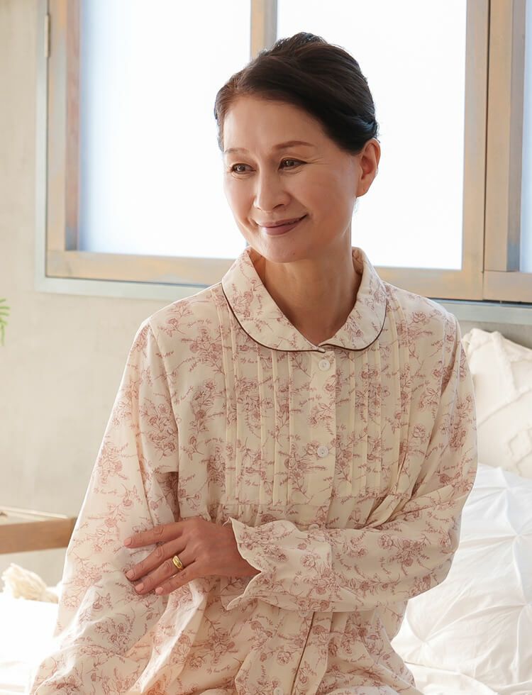 レディースパジャマ 小花柄 前開きタイプ 綿100%