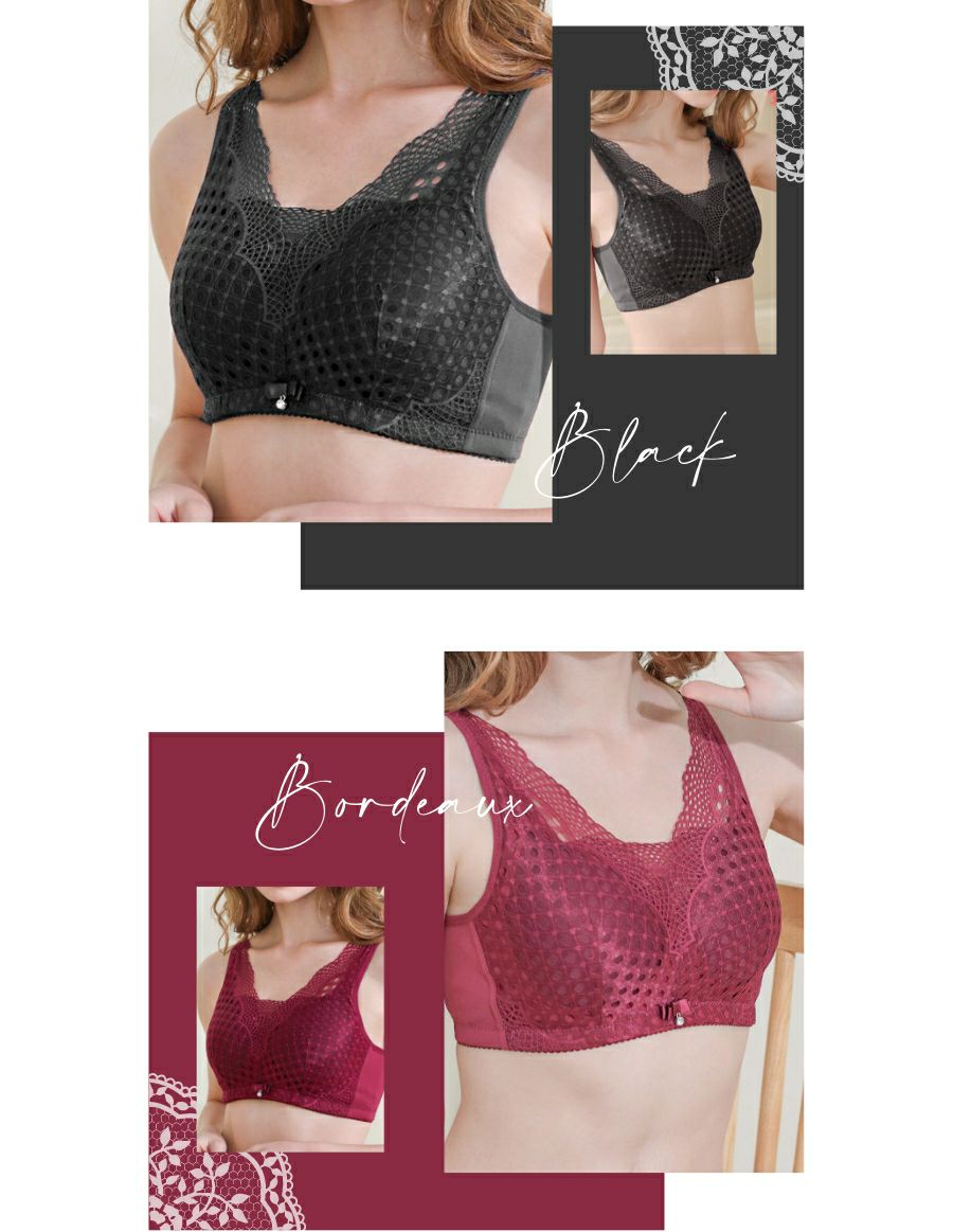 乳がんブラ　後ろホック調整 メッシュレース （パッド対応）