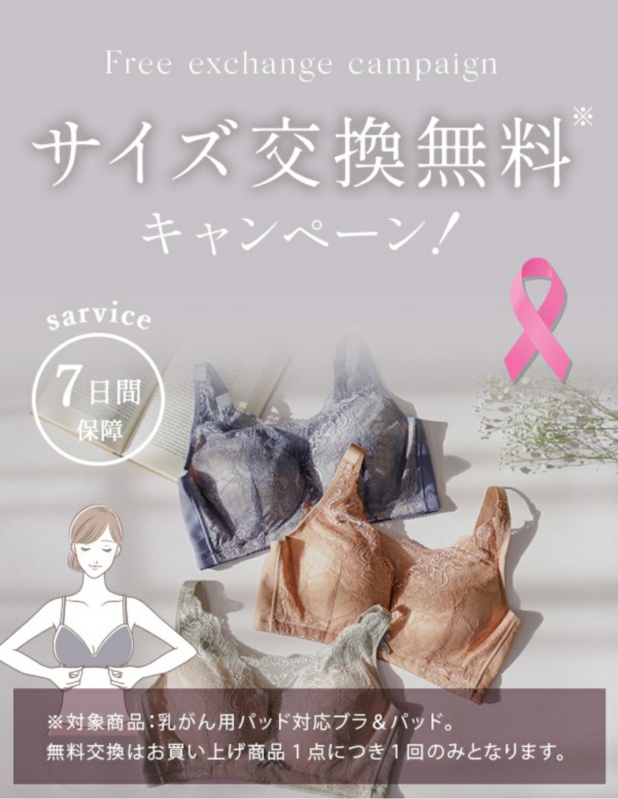 乳がんブラ　後ろホック調整 メッシュレース （パッド対応）　サイズ交換無料