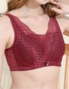 乳がんブラ　後ろホック調整 メッシュレース （パッド対応）　ボルドー