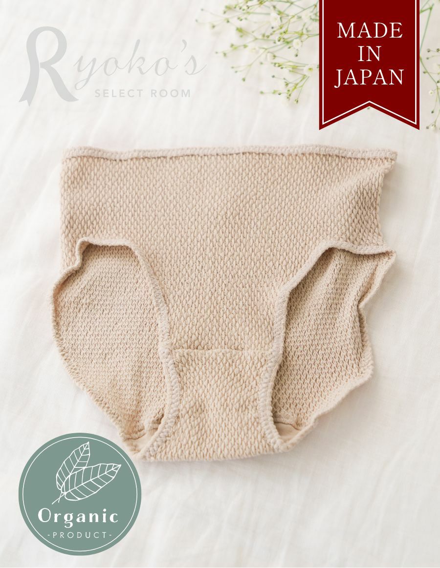 ワッフル生地オーガニックコットンショーツ