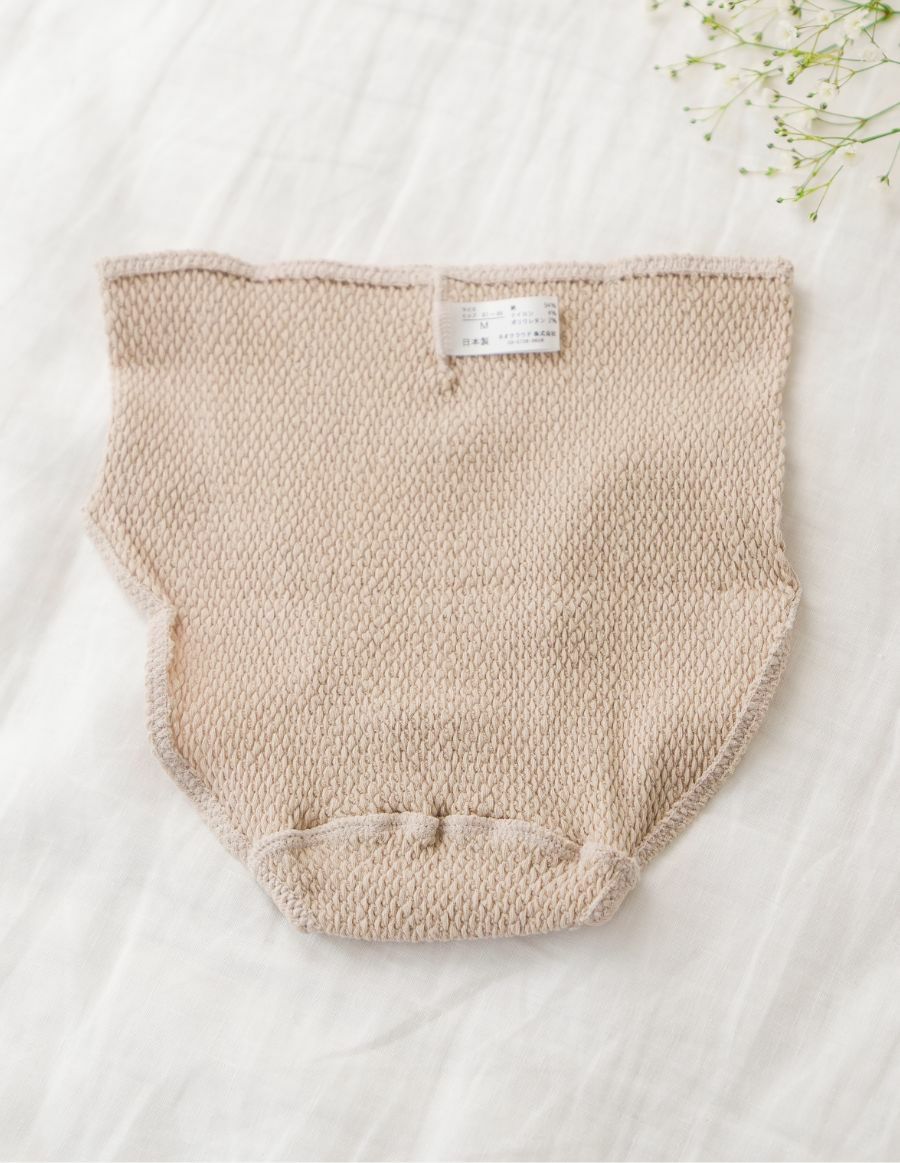 ワッフル生地オーガニックコットンショーツ