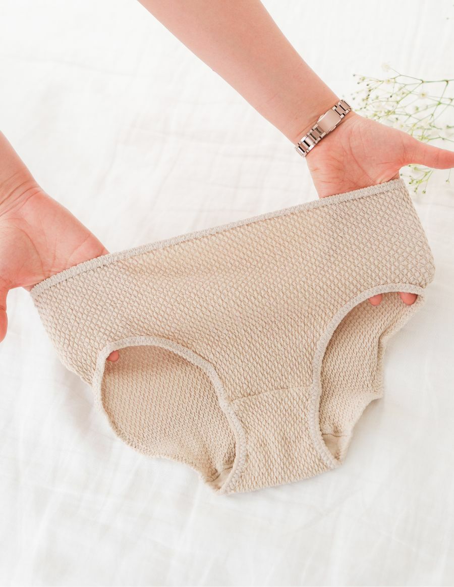 ワッフル生地オーガニックコットンショーツ