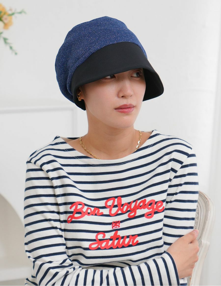 25SS新作】医療用帽子(ケア帽子) -Jean- つば付きタイプ/Luxe lame