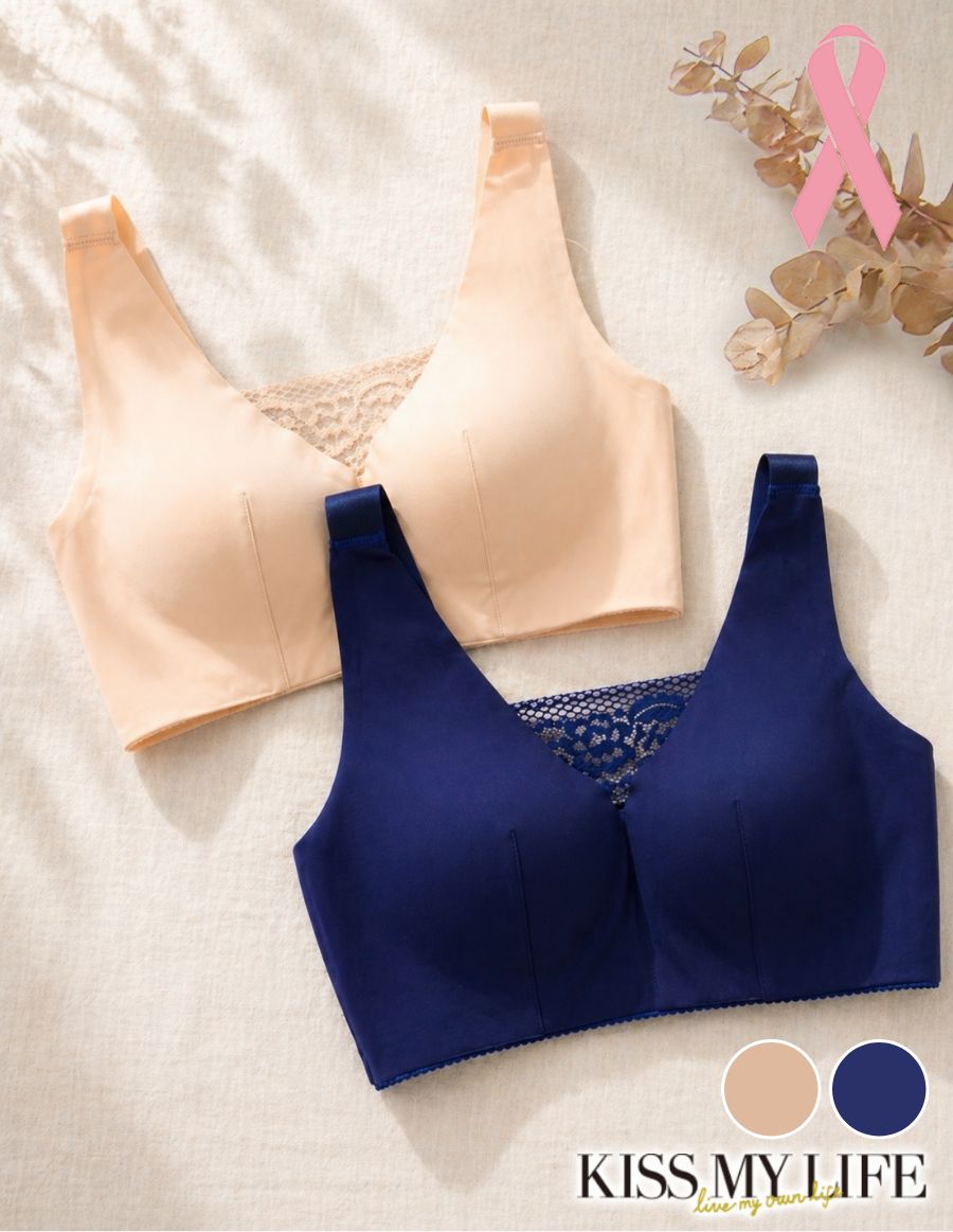 洋服に響かない プレーン乳がんブラ （パッド対応）