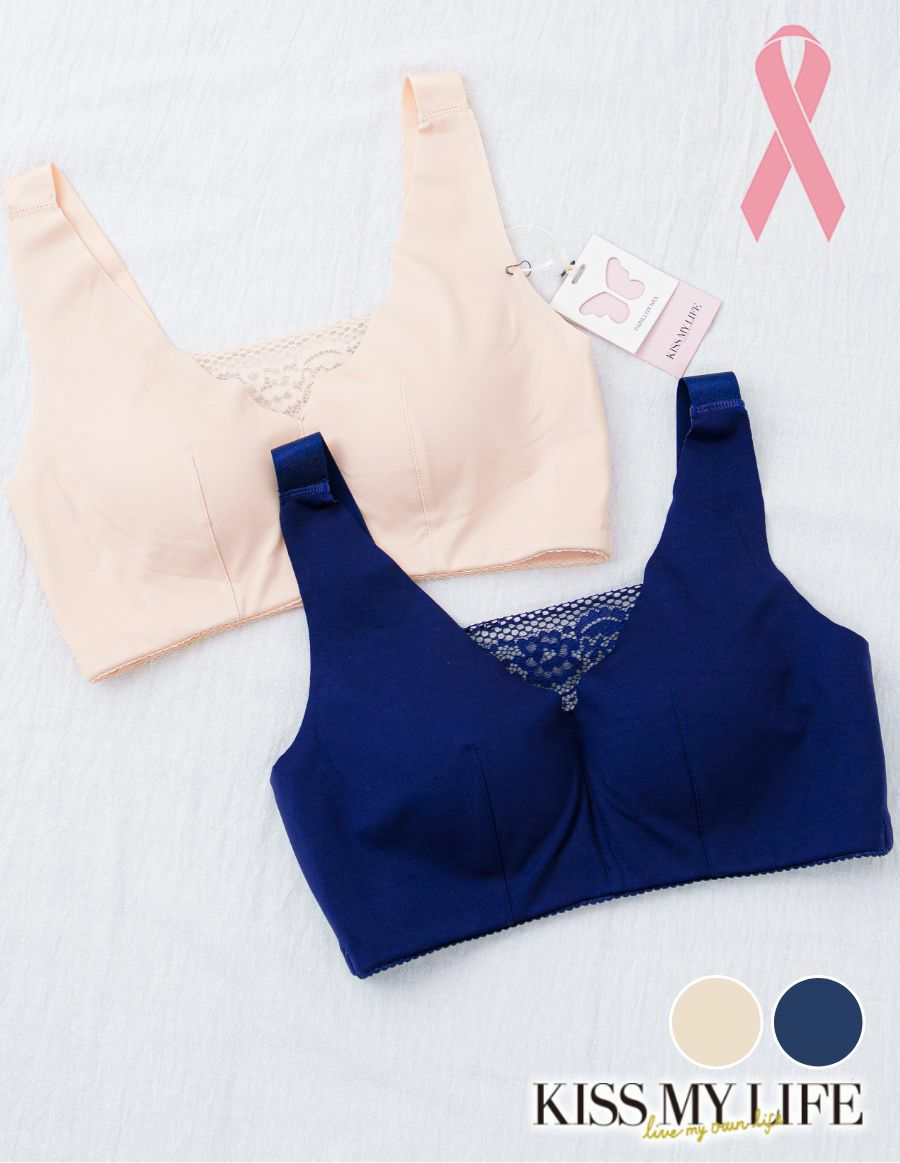 洋服に響かない プレーン乳がんブラ （パッド対応）