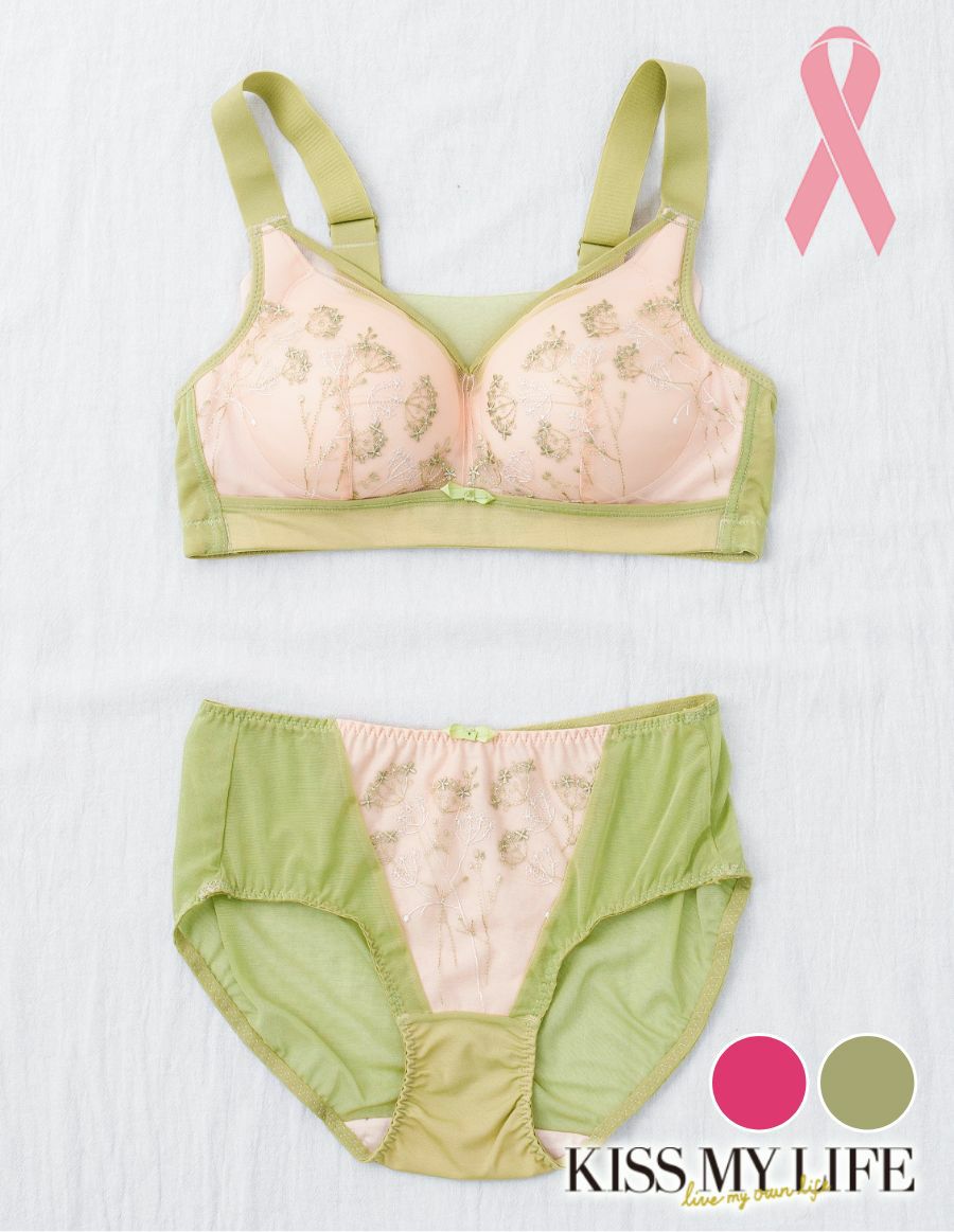 Flora Bloom 乳がんブラ 上下セット（パッド対応）