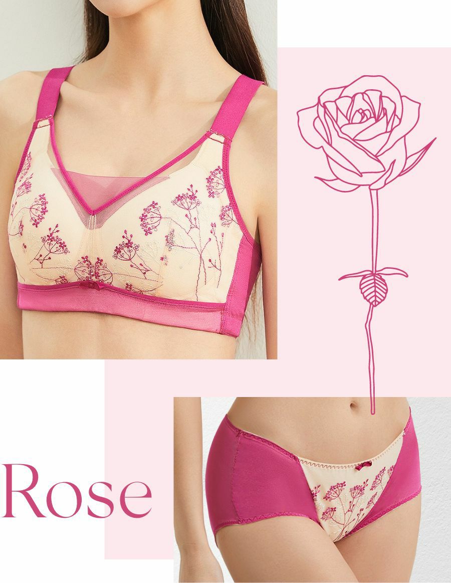 Flora Bloom 乳がんブラ 上下セット（パッド対応）