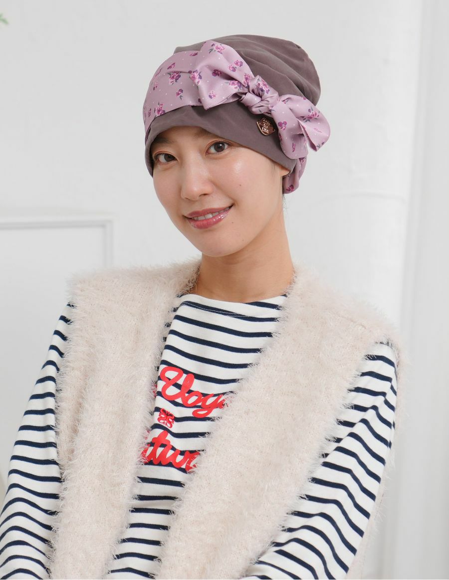 医療用帽子(ケア帽子) -Audrey LUXE- スカーフタイプ/Petite Bloom 小花柄