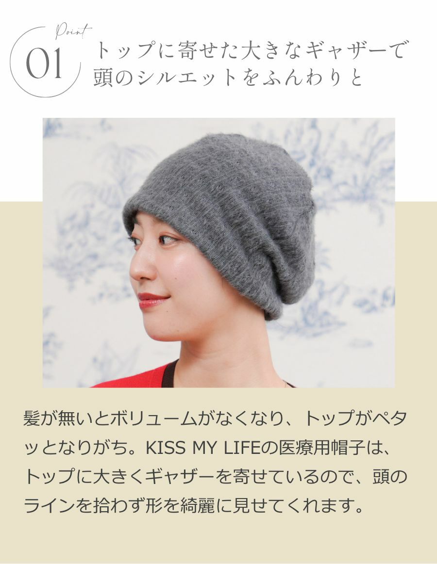 医療用帽子(ケア帽子) -Jean- モヘアニット | KISS MY LIFE【公式