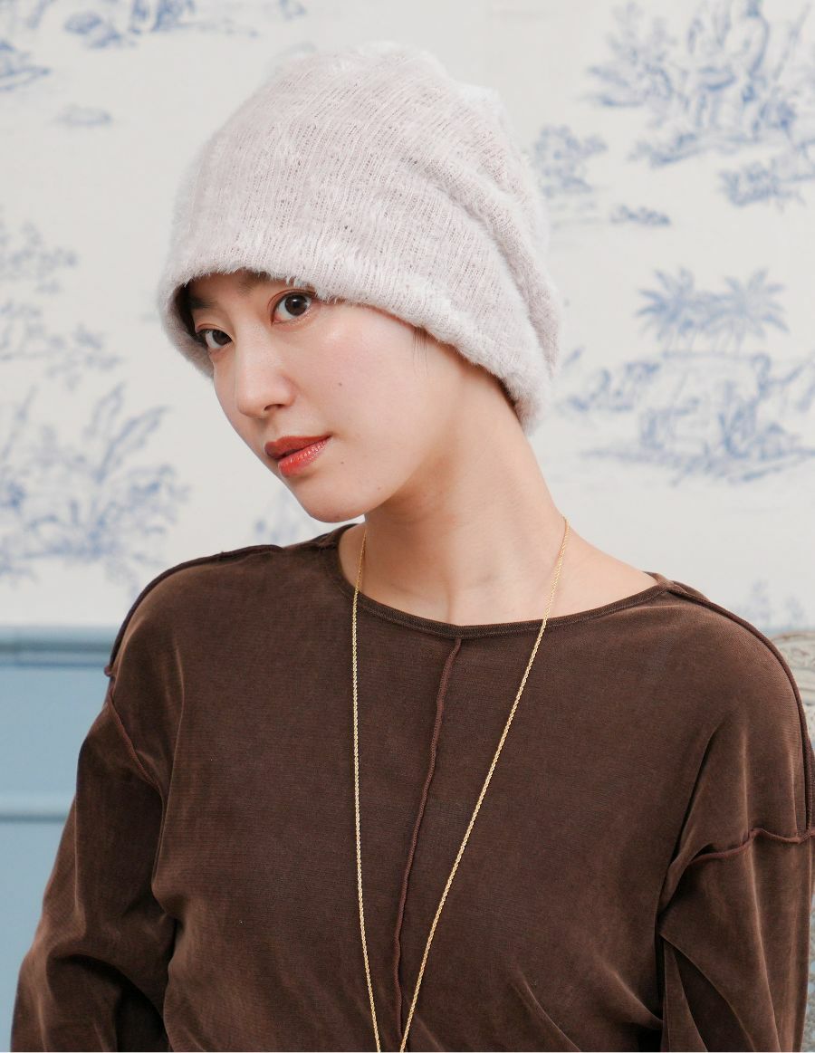 医療用帽子(ケア帽子) -Jean- モヘアニット