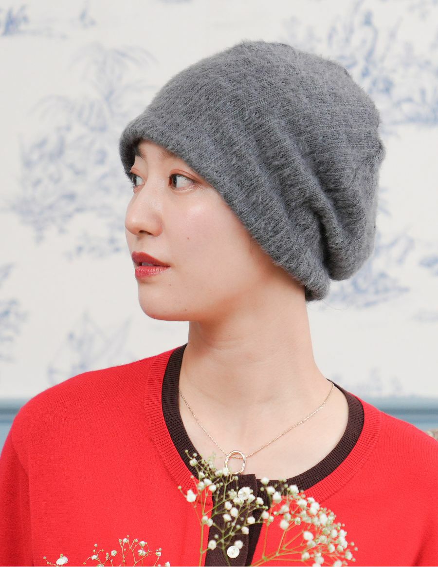 医療用帽子(ケア帽子) -Jean- モヘアニット