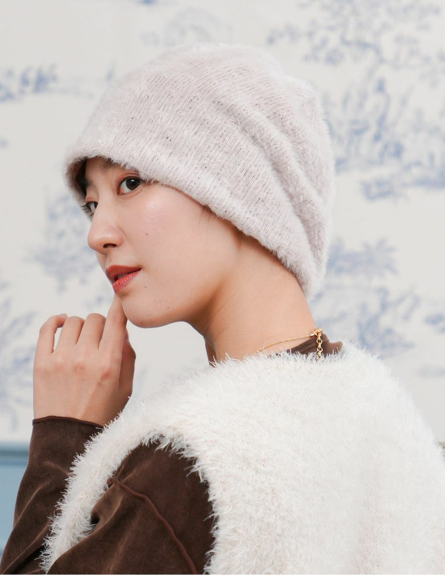 医療用帽子(ケア帽子) -Jean- モヘアニット