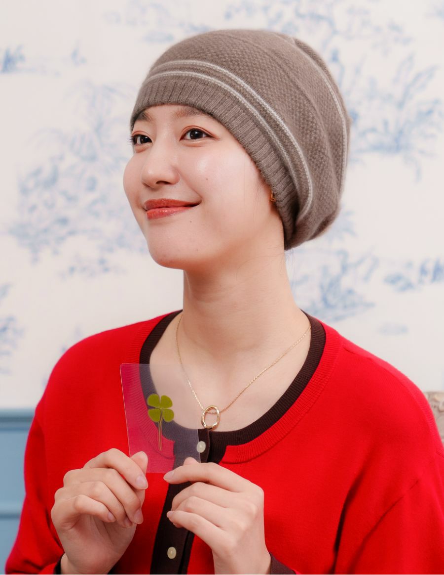 医療用帽子(ケア帽子) -Jean- カシミア フレンチストライプ